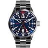 Panzera Flieger 45G Meccanico Automatico Acciaio Blu Zaffiro Data Orologio Uomo