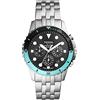 Fossil Orologio Fb-01 Chrono Uomo, movimento cronografo, cassa 42 mm in acciaio inossidabile silver con bracciale in acciaio inossidabile, FS5827, Alzavola