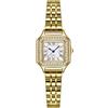 ADSBIAOYE Orologi d'oro per le donne Dainty Square Vintage Orologi di lusso da donna con accento di diamante vestito in acciaio inossidabile orologio analogico al quarzo impermeabile orologio