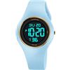 TONSHEN Sportivo Digitale Orologio 50M Impermeabile Multifunzionale Staccabile LED Elettronico 12H/24H Plastica Outdoor Orologi da Polso (Blu)
