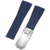 ROUREOX 20Mm Cinturino Ricambio Silicone Colorato, Gomma Con Fibbia In Metallo per Rolex Submariner/GMT/Daytona/Yacht-Master/Explorer I/II-Blu Argento 20MM