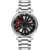 MASTOP Orologio da polso da uomo creativo 3D rotante ruota auto orologio da polso cerchio mozzo design moda quarzo elegante orologio da polso con cinturino in acciaio inox regalo per gli appassionati di auto