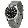 PRAESIDUS | 𝗔-𝟭𝟭 𝗝𝘂𝗻𝗴𝗹𝗲 𝗙𝗶𝗲𝗹𝗱 - Orologi da uomo, orologi da polso da uomo - 34 mm Field Military - Quadrante Nero Opaco, Cinturino in Tela Grigio Chiaro - Assemblato negli USA | Regalo