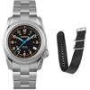 BODERRY Orologio Uomo Automatico Titanio - 40mm Orologio da Campo Militare, Movimento Meccanico Giapponese, Funzione Giorno-Data, Corona a Vite, Impermeabile 100m, Bracciale in Titanio - Voyager