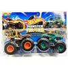 Hot Wheels Monster Trucks Demolition Doubles 1:64 pressofuso, confezione da 2, Tiger Shark vs Mega Wrex