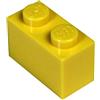 LEGO Parts and Pieces: Yellow (Bright Yellow) 1x2 Brick x50