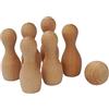 Toddmomy Set Giochi da Bowling in Legno di Faggio per Bambini Kit Bowling Interattivo Genitore-figlio per Gioco al Coperto e Sviluppo Educativo 6 Birilli e 1 Palla Naturale senza Vernice