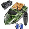 CTLNEON Esca da pesca, barca, 500 m, RC da pesca, barca da 2 kg, caricamento con borsa, dispositivo di alimentazione per pesci, distanza 500 m, distanza 2 kg, telecomando (verde)