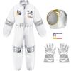 Generic Costume da astronauta per bambini, bianco, costume da astronauta per bambini, stile spaziale, costume da carnevale, bianco, 8 anni