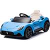 sun baby Auto elettrica per bambini a partire dai 3 anni Maserati GT Cabrio, funzioni luminose, telecomando, lettore MP3, USB, Bluetooth (Blu)