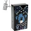 Generico Blooming Cat Tarot - Mazzo tascabile per principianti con collana - Design giocoso, facile da usare