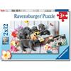 Ravensburger - Puzzle Piccole palle di pelo, Collezione 2x12, 2 Puzzle da 12 Pezzi, Età Raccomandata 3+ Anni