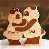 Smile lab Puzzle Personalizzato in Legno Famiglia Festa Della Mamma Idee Regalo Puzzle con Nomi Regalo Donna Uomo Compleanno Natale Anniversario Decorazioni Casa (Panda)