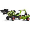 FALK - Retroescavatore a pedali Claas con escavatore e rimorchio - Da 2 anni - Made in France - pala anteriore articolata ed escavatore - volante con clacson - 2040N