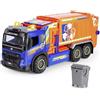 Dickie Toys Dickie Camion di Riciclaggio Urbano Volvo FMX Gigante 56 cm, luce, Suono, Sollevamento Manuale del Contenitore della Spazzatura, Parti Mobili, Conservazione, Rimorchio con Coperchio, Cancello a