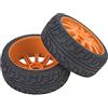 Lybunair 2 Pezzi 1/8 RC Pneumatici per Auto da Strada Ruote Cerchioni in Gomma Rally Pneumatici per Auto da Corsa RC in Scala 1/8 su Strada (Naranja)