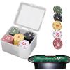 Qiwieod Fiche Da Poker Con Numeri,100 Pezzi Accessorio Da Gioco Colorato Con Scatola Portaoggetti | Fiche Da Poker Da Gioco | Per Casa Viaggio Tornei Notturni Feste Vacanza Compleanno Uffici Stanza