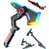 GUUZETU Interstellar Spark Battle Blade Lama Luminosa a LED a Doppia modalità, Giocattolo fantascientifico trasformante Ascia da Battaglia, 7 Cambi di Colore, Commutazione con Un Pulsante (Red)
