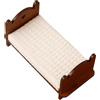 Garneck Letto Singolo Mobili in Camera Da Letto in Miniatura Letto Vintage in Miniatura Letto Realistico Letto Da Casa Delle Bambole in Miniatura Letto Minuscolo Bambola Di Legno