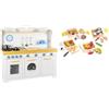 Leomark Cucina Saint-Tropez 107 cm con 4 Cassette e Acessori | Con forno, lavello, lavatrice, lavastoviglie, pentole, utensili in metallo, timer, manopole mobili e piano cottura