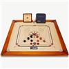 DOCTOR SPORT Tavola da gioco a quadri per Carrom, in legno di Kikar, prodotto in India, con pedine in un piccolo sacchetto, perfetto e completo (standard)