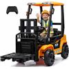 Mondial Toys JCB Carrello Elevatore Elettrico Bambini 12V con Telecomando - Muletto Sollevatore Cavalcabile con Forche Elettriche Funzionanti, Cintura di Sicurezza, Bluetooth, Ammortizzatori Carico 30 kg