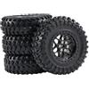 SZLIFE 4 Ruote E Pneumatici per Auto RC 1/12 1/16, Ricambio, Accessorio, Adatti per Modelli 98, B24, C341/30 E 99S, Nero