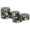 POKEO Fiches Poker 25 Pezzi Laser con Inserto Metallico 11,5g - Rotolo Valore 100 Nero - Set da Poker Texas Hold'em Blackjack Principianti