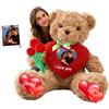 GOUFEISUN Orsacchiotto Gigante Personalizzato Con Cuore 50 cm A 125 cm, Big Teddy Bear Con Testo E Foto Personalizzabile Come Orsacchiotto Di Peluche Regalo Per San Valentino Natale Compleanno