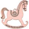 Publilancio srl 12X Cavallo A Dondolo in Legno Rosa 4.5 cm Decorazione BOMBONIERA