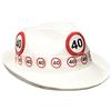 Folat Cappello di feltro bianco con segnale stradale 40 anni