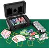 HOMASIS Set da Poker con 300/400 Fiches, Valigetta Poker in Alluminio con Mazzi di Carte, Tappetino in Feltro, 2 Chiavi, Carta del Banco e 5 Dadi, Set di Fiches da Poker per Casinò (29 x 20 x 16 cm)