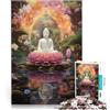 AITEXI Puzzle da 1000 pezzi per adulti Buddha - Riflessioni Zen Antistress Vacanza in patria Uccidere il tempo con poster abbinato e foglio di quiz 38x26cm