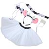 DEARMAMY Set Costume Cosplay da Mucca per Bambina Fasce Orecchie e Coda, Accessori Decorativi per Feste di Halloween, Compleanni e Giochi di Ruolo
