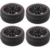 Uanratg 4pcs 12mm mozzo ruote cerchi e pneumatici in gomma per RC 1/10 On-Road Touring Drift Car R