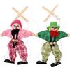 Vaguelly 2pezzi Marionette Pirata in Legno e Stoffa Filo per Ragazzo Ragazza, Giocattolo Interattivo per Esercizio Manuale e Teatro di Burattini Divertente per Genitori e Stili multipli