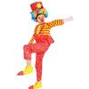 Generico Costume Clown Carnevale Bambino,Top a Maniche Lunghe + Pantaloni + Cappello Squisito,3PC Costume di Circo Bambini,Set di Costumi da Pagliaccio,Oggetti di Scena da Circo per Carnevale