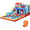 Outsunny Castello Gonfiabile 4 in 1 per Bambini 3-8 Anni, 435x245x200cm
