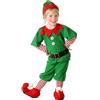 Generico Costume da Elfo di Natale per Bambini Adulti Natale Set Famiglia Vestito da Elfo Bambina Carnevale Gonna Cappelli Calzini Christmas Santa Costume per St Patrick Day Carnevale (Green#1, 110)