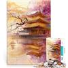 AITEXI puzzle 1000 pezzi per adulti Pagoda d'oro in Giappone Giocattolo educativo intellettuale decomprimente Regalo di compleanno, regali, arte murale 38x26cm