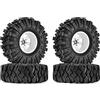 INJORA 1,9 Fango Pneumatici Offset -8.9mm Beadlock Cerchio Ruota per 1/10 RC Crawler Auto Axial SCX10 90046 UTB18 TRX4,Bianco