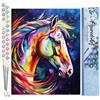 Figured'Art Dipingere con i Numeri - Paint by Numbers Cavallo Astratto Colorato, Passatempo per Adulti, Kit Completo, Hobby Creativi - Quadri fai da te 40x50cm senza cornice