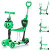 Chipolino Monopattino per Bambini 3 in 1 Kiddy Evo Ruote Anteriori con LED, colorazione:Verde