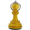 ROOGU Portachiavi a forma di scacchi in stile indiano XL Bauer albero di bosso anello in legno, beige., L