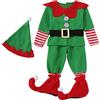 Generico Natale Set Famiglia Costumi Bambina Costume da Elfo Vestito Famiglia Bambini Ragazza Carnevale Gonna Cappelli Calzini Christmas Santa Costume per Natale St Patrick Day Carnevale e Cosplay