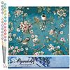 Figured'Art Dipingere con i Numeri - Paint by Numbers Acquerello Di Fiori E Uccelli, Passatempo per Adulti, Kit Completo, Hobby Creativi - Quadri fai da te 40x50cm senza cornice