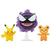 Pokémon PKW2347 - Set di figure da battaglia, Teddiursa, Pikachu, Nebulak, personaggi ufficiali mobili, 5 cm, 7,5 cm