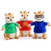Freefire Cartone animato Chipmunk Alvin Simon Theodore Peluche giocattolo animale in peluche bambola 25cm 3 pezzi