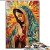 MrChunlong Puzzle per adolescenti 1000 puzzle Nostra Signora di Guadalupe in preghiera, antistress con pezzi completamente incastrati di forma casuale per ragazzi dai 14 anni in su dimensioni 50x75cm