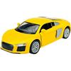 Generisch Welly Modello Auto Compatibile con Audi R8 V10 Coupe Giallo Modello 2a generazione dal 2015 ca 1/34-1/39 Metal Model Auto Die Cast Nuovo in scatola